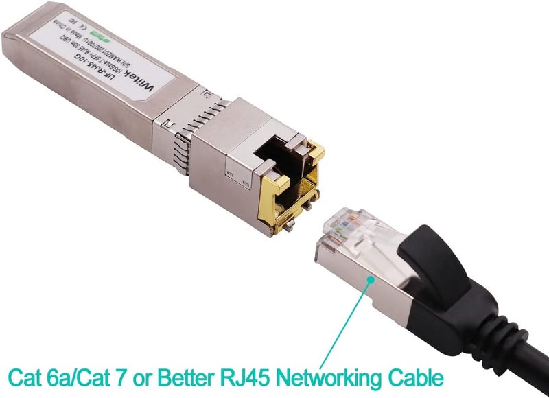 Wiitek 10G SFP+ to RJ45 Copper Modules, 1.25G/2.5G/5G/10GBase-T Ethernet Copper to SFP+ Transceiver Compatible for Ubiquiti Unifi UF-RJ45-10G /uacc-cm-rj45-mg (Cat 6a/7 or Better, 30-Meter) - Image 4
